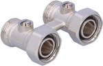 Double valve, straight, 2-pipe. shut off, 3/4", seal