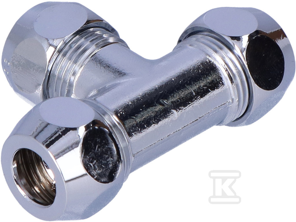 Трійник 3/8"x3/8"x3/8", 10мм, хром, 3х - 064550699