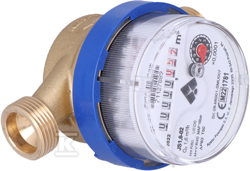 Single-jet water meter STANDARD JS1,6 - 60-3961003-H13