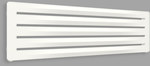 Radiateur décoratif AERO H 410/1500, puissance thermique (75/65/20) : 600W, entraxe : 50mm, type de raccordement : YL, couleur : blanc RAL9016, dimensions [mm] : H=410, L=1500, P=45