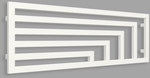 Radiateur décoratif ANGUS H 440/1300, puissance thermique (75/65/20) : 549W, entraxe : 50mm, type de raccordement : Y8, couleur : blanc RAL9016, dimensions [mm] : H=440, L=1300, P=40