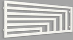 Radiateur décoratif ANGUS H 520/1460, puissance thermique (75/65/20) : 705W, entraxe : 50mm, type de raccordement : Y8, couleur : blanc RAL9016, dimensions [mm] : H=520, L=1460, P=40