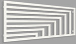 Radiateur décoratif ANGUS H 680/1780, puissance thermique (75/65/20) : 1070W, entraxe : 50mm, type de raccordement : Y8, couleur : blanc RAL9016, dimensions [mm] : H=680, L=1780, P=40