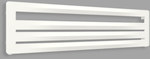 Dekorativer Heizkörper AERO HG 370/1500, Heizleistung (75/65/20): 485W, Achsabstand: 50mm, Anschlussart: ZX, Farbe: Weiß RAL9016, Abmessungen [mm]: H=370, L=1500, D=45