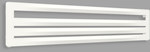 Dekorativer Heizkörper AERO HG 370/1800, Heizleistung (75/65/20): 582W, Achsabstand: 50mm, Anschlussart: ZX, Farbe: Weiß RAL9016, Abmessungen [mm]: H=370, L=1800, D=45