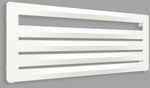 Dekorativer Heizkörper AERO HG 455/1200, Heizleistung (75/65/20): 480W, Achsabstand: 50mm, Anschlussart: ZX, Farbe: Weiß RAL9016, Abmessungen [mm]: H=455, L=1200, D=45