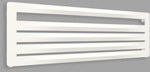 Dekorativer Heizkörper AERO HG 455/1500, Heizleistung (75/65/20): 600W, Achsabstand: 50mm, Anschlussart: ZX, Farbe: Weiß RAL9016, Abmessungen [mm]: H=455, L=1500, D=45