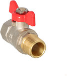 Nickel plated ball valve with a gland and aluminum butterfly (MAl) (N-W version) ONYX 1/2"