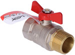 Nickel-plated ball valve with a gland and an aluminum butterfly (MAl) (version N-W) ONYX 1 "