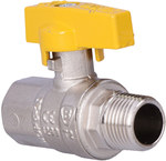 Nickel plated gas ball valve with aluminum butterfly (MAI) (N-W version) ORION 1/2"