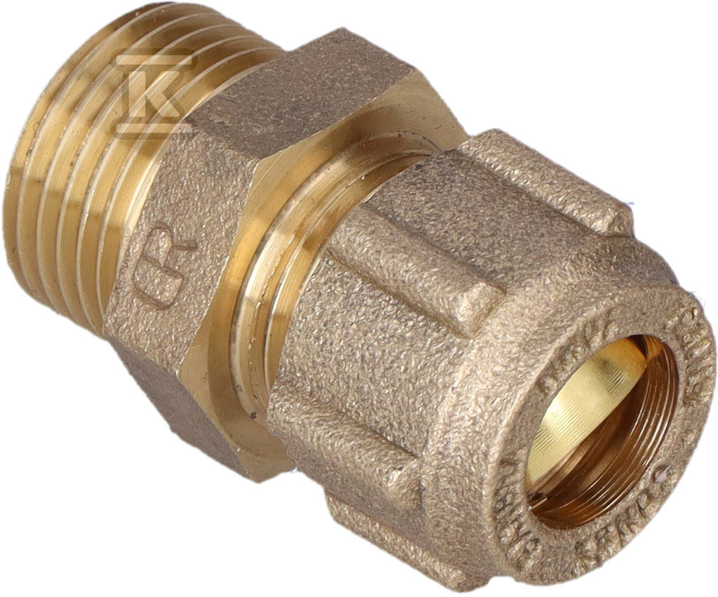 Straight connector, DZR 10 x 3/8 CONEx - C025020302--