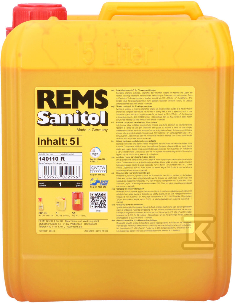 Засіб для нарізання різьби REMS SANITOL - 140110 R