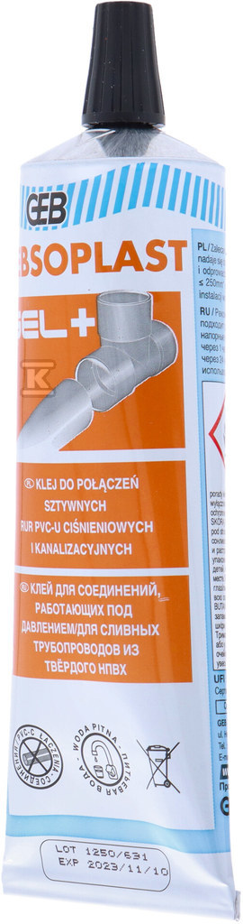 Klej do PCV tuba 125 ml GEBSOPLAST GEL - 504764