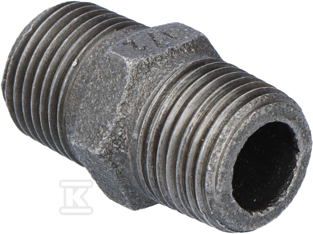 Ніпель рівнорізьбовий 1/2" чорний N8, - 280-4S
