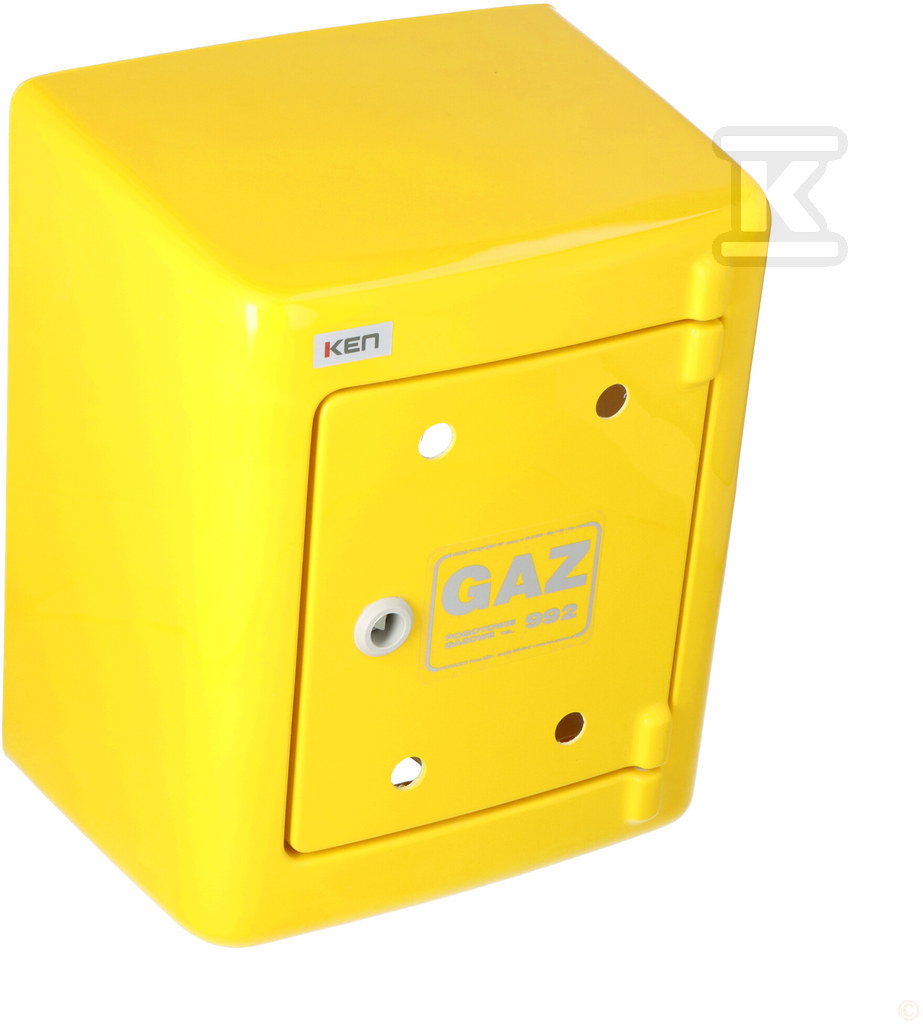 Yellow gas meter housing G023/P open - G-023-1