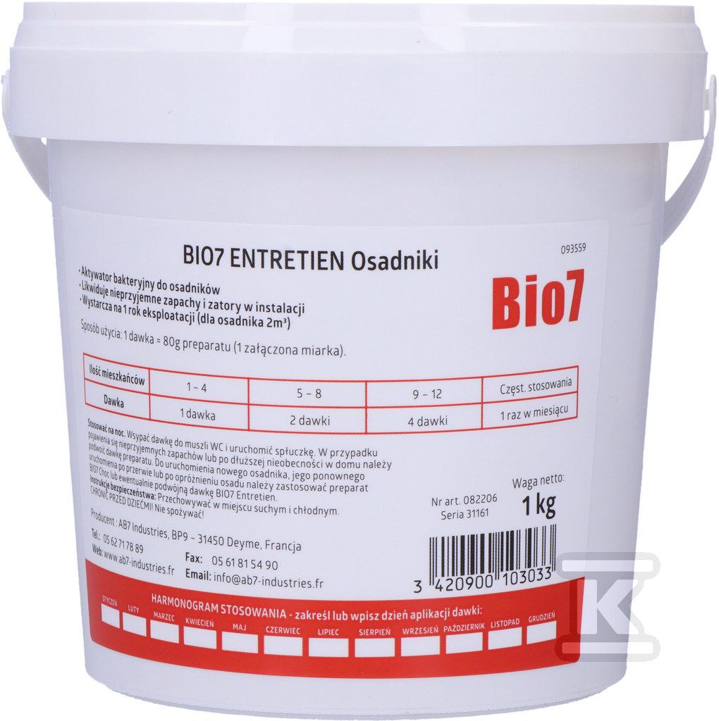 BIO7 ENTRETIEN EKSPLOATACJA 1KG - BIO7-31659