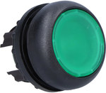 Buton de acționare M22S-DL-G iluminat în verde plat cu revenire cu arc fără descriere