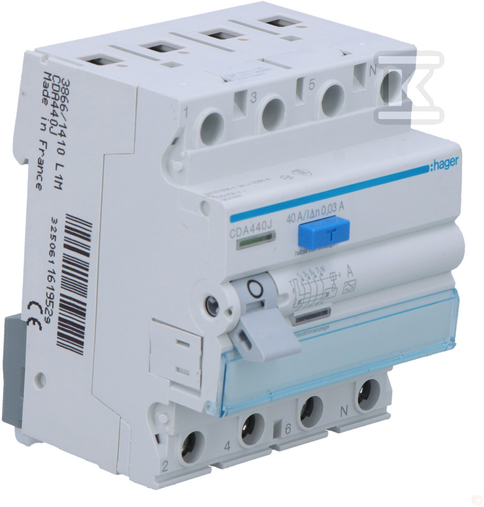 RCD 40A, 30mA, 4 poli, tip A - CDA440J