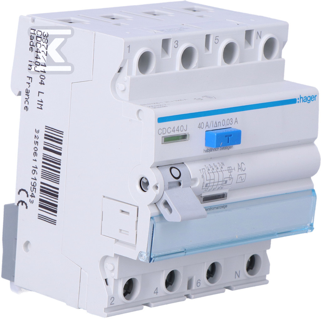 Residual current circuit breaker, 40A, - CDC440J