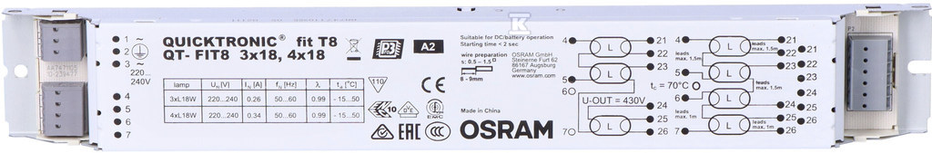 Баласт QT-FIT8 3x, 4x18 - 4008321294302