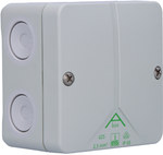 Puszka natynkowa z tworzywa, ABOX 025-L 80x80x52 IP65, szara, pusta (bez zacisków) dla 2,5 mm2