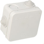 Puszka natynkowa z tworzywa, HP 70-L 75x75x42 IP55, szara, pusta (bez zacisków) dla 2,5 mm2, 7 dławic