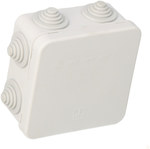Puszka natynkowa z tworzywa, HP 80-L 85x85x42 IP55, szara, pusta (bez zacisków) dla 2,5 mm2, 7 dławic