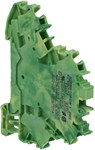 Double-decker terminal block, 4-conductor PE PE terminal block without marker support for Ex e II applications with internal bridging for the TS 35 x 15 and 35 x 7.5 busbar 2.5 mm² Push-in CAGE CLAMP® 2.50 mm² yellow-green