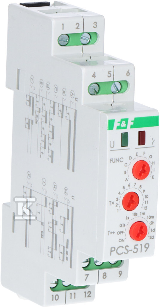 10-funkcijski vremenski relej, 2P - PCS-519-12V