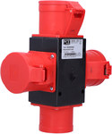 Portable plastic switchgear, "Pieszyce" type, input 32/5 -output 3x32/5 IP44