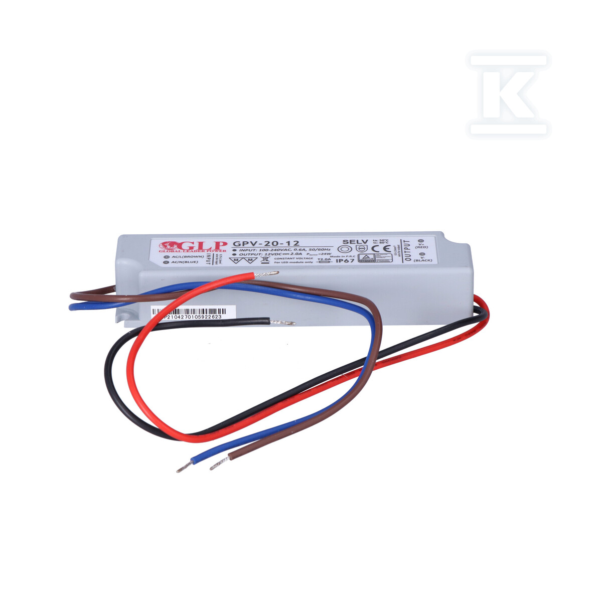 Блок живлення GLP LED 12V 2A 20W - GPV-20-12