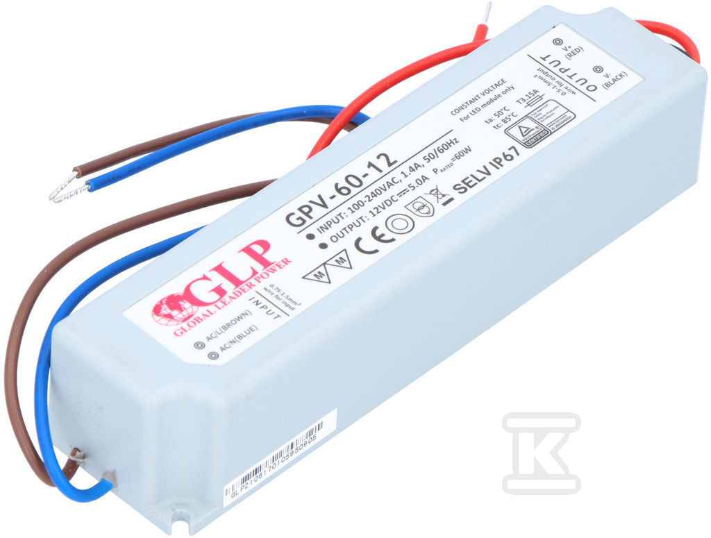 GLP LED power supply 12V 5A 60W - GPV-60-12