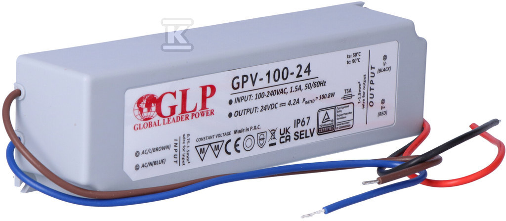 GLP LED power supply 24V 4.2A 100W - GPV-100-24