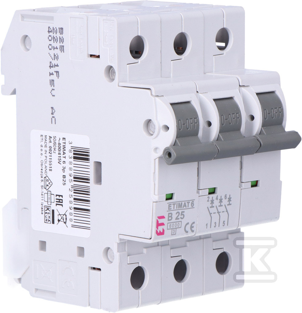 Miniature circuit breaker ETIMAT 6 3p - 002115518