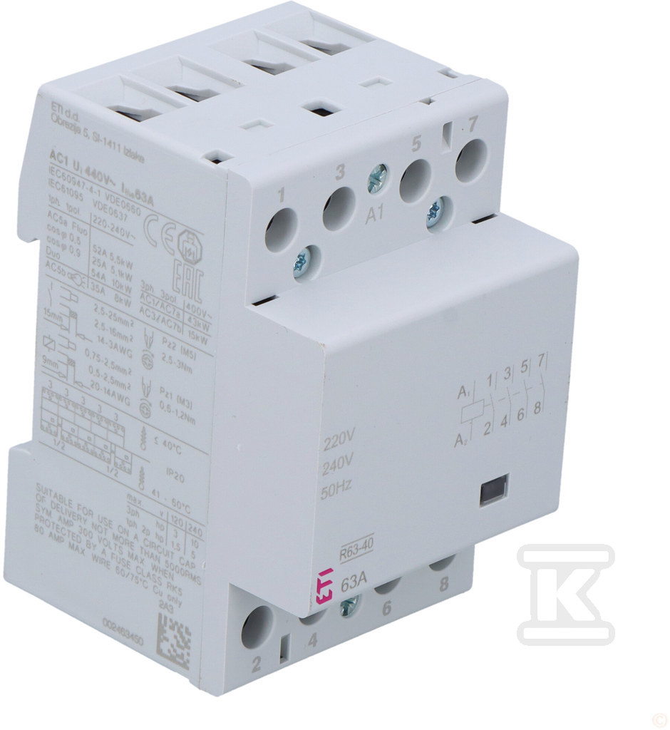 Contactor modular 63A 4 contacte NO (3 - 002463450