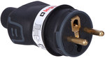 Plug 2P+Z 16a IP44 black rubber