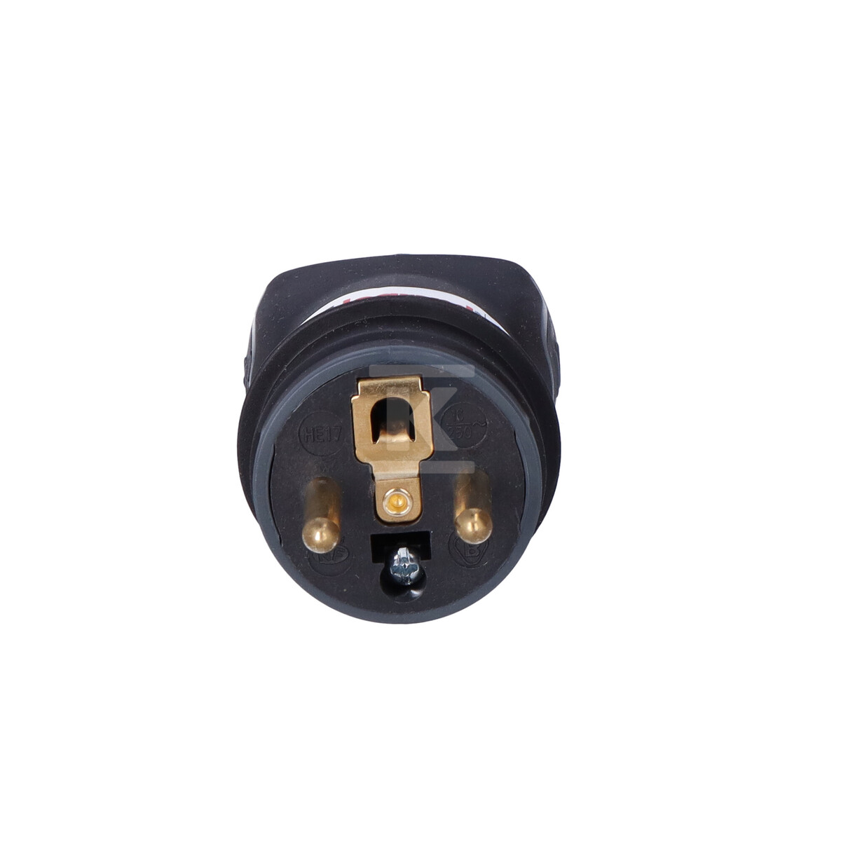 Вилка 2P+Z 16a IP44 чорна гума - 050114
