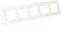 5-fold Nature-Glass frame, WHITE PEARL, IP20/IP44' ('IP44 - use DUN4 gaskets), SIMON54 NATURE