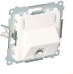 Single slanted ICT socket cover for Keystone with labeling field, white Simon54