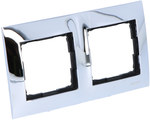 2-way frame Metal Chrome - IP20 / IP44, Simon54 chrome