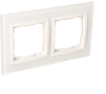 2-way frame Nature-Glass, WHITE PEARL, IP20/IP44' ('IP44 - use DUN2 gaskets), SIMON54 NATURE