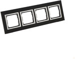 4-way Nature-Metal frame, INOX YIN, IP20/IP44' ('IP44 - use DUN4 gaskets), SIMON54 NATURE