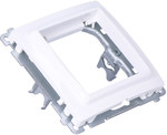 Adapter for accessories of the 45X45mm standard. Fitting to a box for feet and screws, white