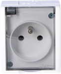 Socket with grounding 1-fold n / t IP54 AQGZ1/11a Aquarius white, smoke flap