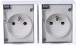 Earthed socket 2-fold n / t IP54 AQGZ1-2/11a Aquarius white, smoke flap