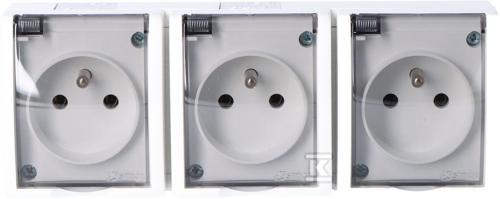 Earthed socket 3-fold n / t IP54 - AQGZ1-3/11A