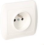 Single grounded socket with shutters AGZ1ZE/11 White chord