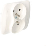 Double grounded socket with a shutter AGZ2Z/11 White chord