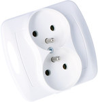 Double earthed socket AGZ2/11 White chord