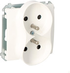 Double grounded socket with shutters BMGZ2MZ.01/11 Basic white module